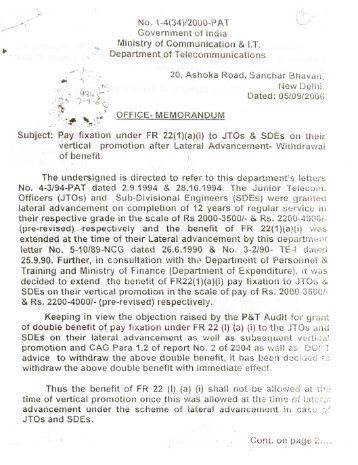 of double benefit of pay fixation under FR 22 (I)(a) (i) to ... - CCA Orissa