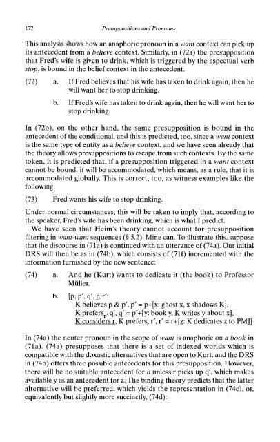 Presuppositions and Pronouns - Nijmegen Centre for Semantics