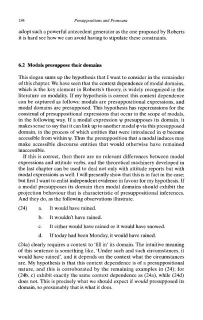 Presuppositions and Pronouns - Nijmegen Centre for Semantics