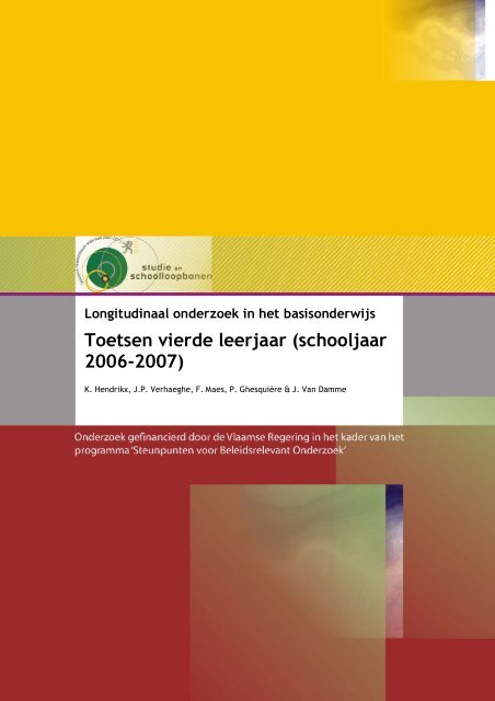 Toetsen vierde leerjaar (schooljaar 2006-2007)