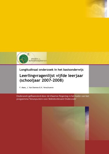 Leerlingvragenlijst vijfde leerjaar (schooljaar 2007-2008)