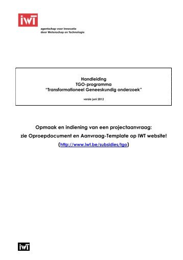 Handleiding TGO (pdf) - IWT