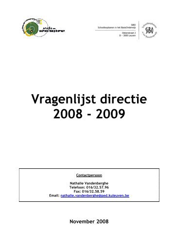 Vragenlijst directie 2008 - 2009