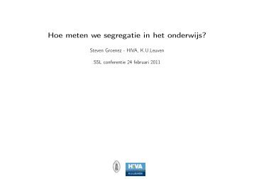 Hoe meten we segregatie in het onderwijs?