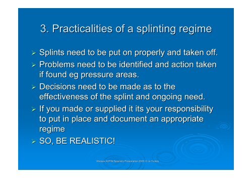 Splinting in neurology - Tuckey - acpin