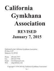 CGA Information Manual - California Gymkhana Association