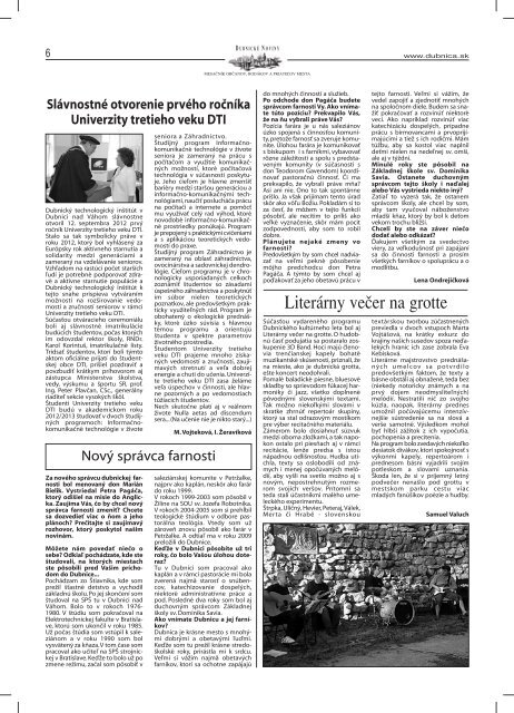 dubnickÃ© noviny 5 - Dubnica nad VÃ¡hom