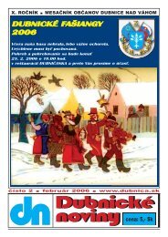 dubnickÃ© noviny Ä. 2 - februÃ¡r 2006 - Dubnica nad VÃ¡hom