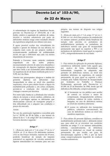 Decreto-Lei nÂº 103-A/90, de 22 de MarÃ§o