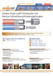 Parker Push-Lok Schlauch mit Rectus Schnellverschlusskupplung