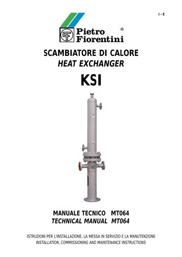 scambiatore di calore heat exchanger ksi manuale ... - Pietro Fiorentini