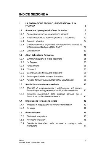 La Formazione Tecnico - Professionale in Francia - Indire