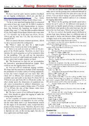 Volume 10 No 106 Rowing Biomechanics Newsletter January 2010