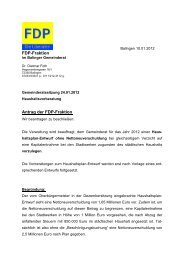 FDP-Fraktion Antrag der FDP-Fraktion - FDP Balingen