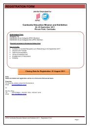 APSC Mission and Exhibition Cambodia 2011 Registration Form