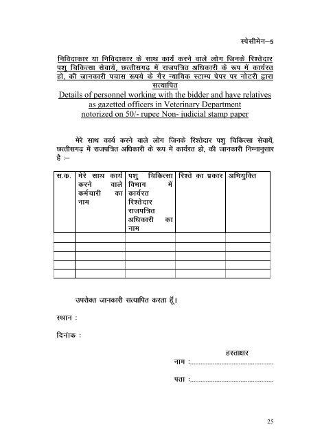 II Tender 2012-13 Goat farm - Chhattisgarh State Government