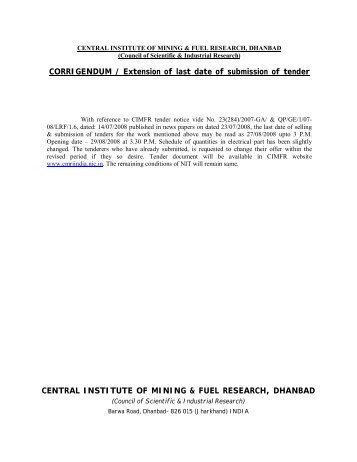 CORRIGENDUM Notification No. 23(284)/2007-GA