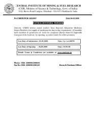 Tender Notification No. CIMFR/PUR/14(8)2007 Date