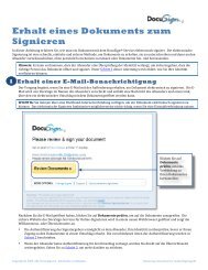 Erhalt eines Dokuments zum Signieren - DocuSign