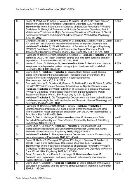 Publikationsliste Holsboer-Trachsler.pdf - UniversitÃ¤re ...