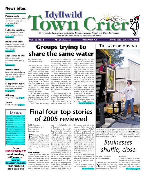 (951) 659-2145 - Idyllwild Town Crier