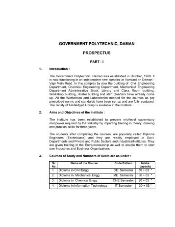 GOVERNMENT POLYTECHNIC, DAMAN PROSPECTUS