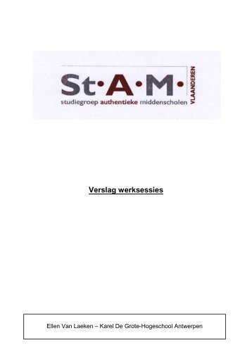 27 e StAM-congres/ Verslag werkgroep 2 - St.AM-Vlaanderen