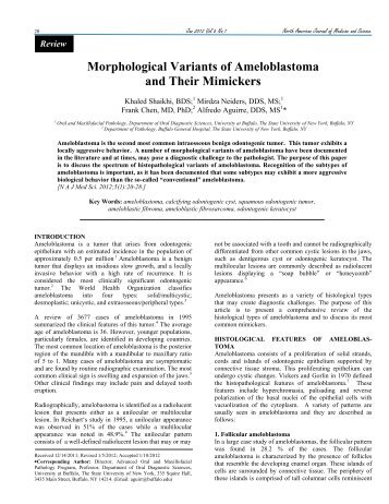 Morphological Variants of Ameloblastoma and Their Mimickers
