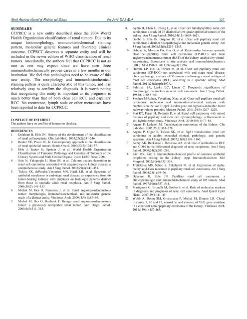 Clear Cell Papillary Renal Cell Carcinoma - NAJMS: The North ...