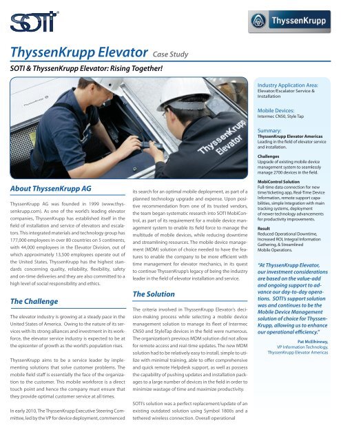 ThyssenKrupp Elevator Case Study - Soti