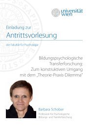 Einladung zur Antrittsvorlesung - UniversitÃ¤t Wien Medienportal