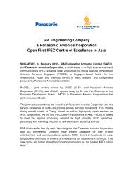 SIA Engineering Company & Panasonic Avionics Corporation Open ...