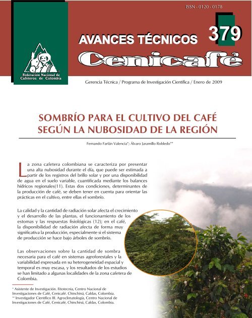 sombrÃ­o para el cultivo del cafÃ© segÃºn la nubosidad de la regiÃ³n