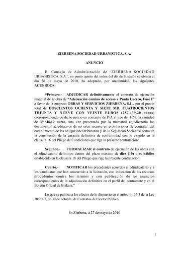 AdjudicaciÃ³n definitiva - Zierbena