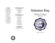 Scholars Day Program 2011 - Wesley College