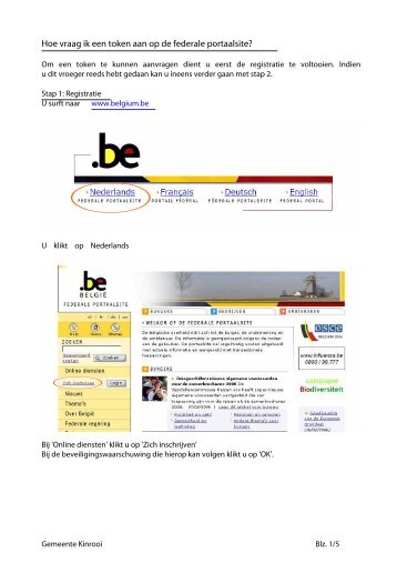 Hoe vraag ik een token aan op de federale portaalsite?