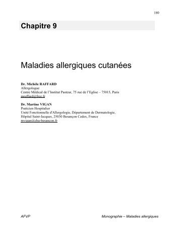 Maladies allergiques cutanÃ©es