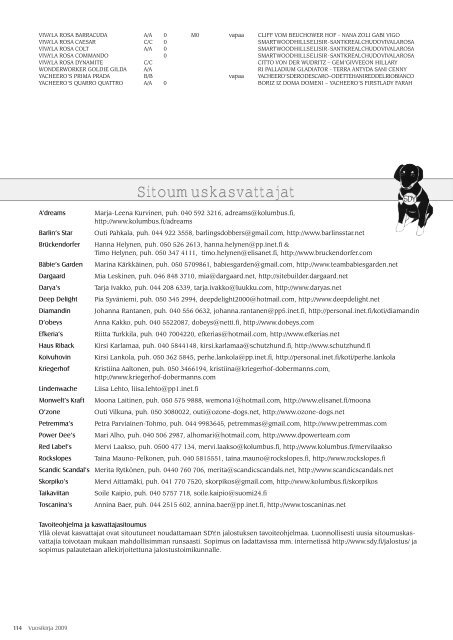 dobermann vuosikirja 2009 - Suomen Dobermannyhdistys
