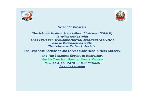 Scientific Program - Federation of Islamic Medical Associations