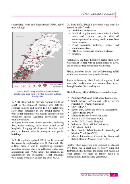 FIMA Year Book 2010-2011 - Federation of Islamic Medical ...