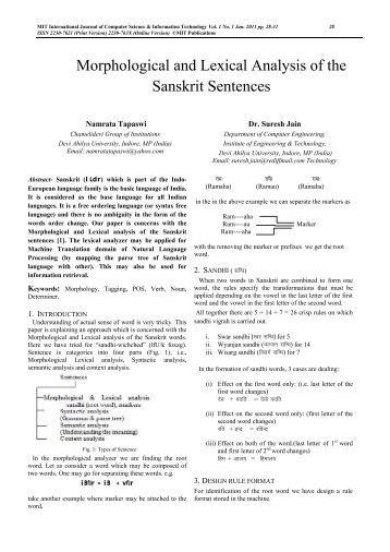 Morphological and Lexical Analysis of the ... - MIT Publications