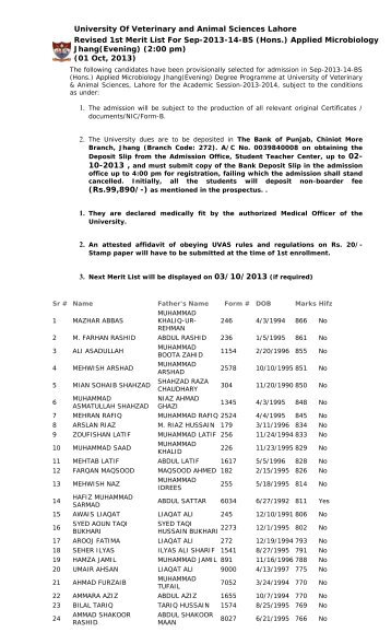 (Hons.) Applied Microbiology Jhang - UVAS