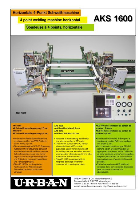 Urban SV 494 Schweißraupen Verputzmaschine - finke-maschinen ...