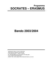 SOCRATES – ERASMUS Bando 2003/2004 - Centro di Ricerca ...