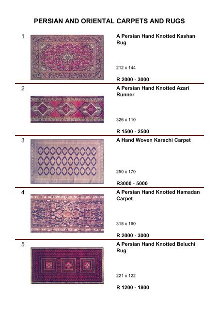 persian and oriental carpets and rugs - 5th Avenue Auctioneers