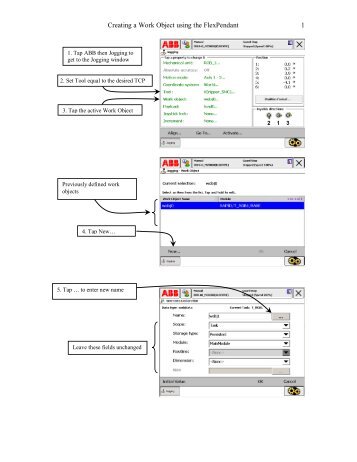 Creating a Work Object using the FlexPendant 1