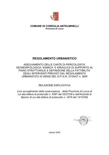 Relazione di FattibilitÃ  26R.pdf - Comune di Coreglia Antelminelli
