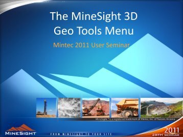 The MineSightï 3D Geo Tools Menu