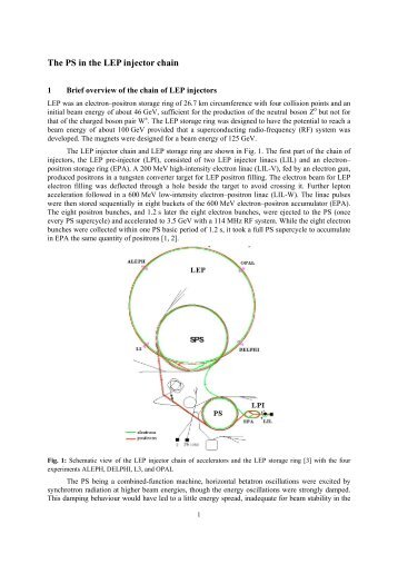 The PS in the LEP injector chain - 50th anniversary of the CERN ...