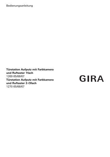 Installationsanleitung zu Gira 126967 TX44 TÃƒÂ¼rstation ... - Avolta.de